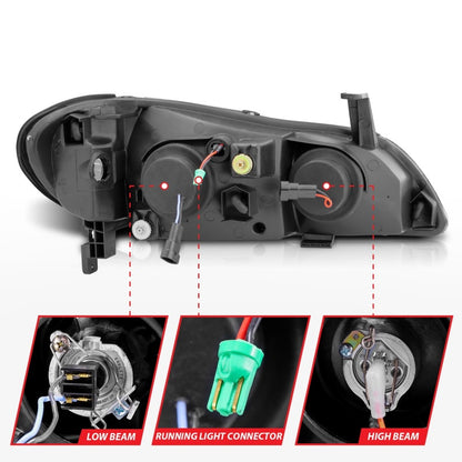 Anzo 2000-2004 Infiniti I30 Projector Headlights w/ Halo Chrome 121078 Photo - Unmounted