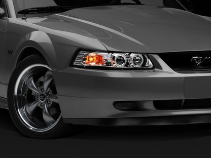 Raxiom 99-04 Ford Mustang Dual LED Halo Projector Headlights- Chrome Housing (Clear Lens) 49114 49114 Photo - Close Up