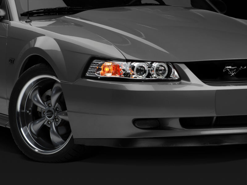 Raxiom 99-04 Ford Mustang Dual LED Halo Projector Headlights- Chrome Housing (Clear Lens) 49114 49114 Photo - Close Up