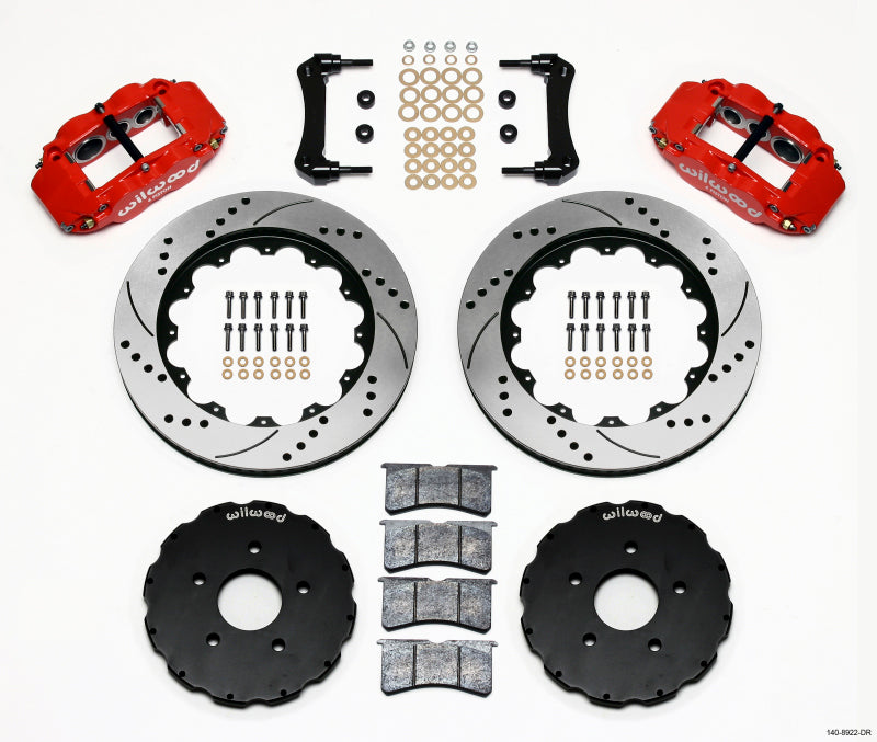 Wilwood Narrow Superlite 6R Front Hat Kit 14.00in Drill Red 2005-up Corvette C6 140-8922-DR 140-8922-DR Photo - Primary