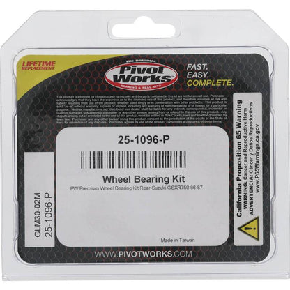 Pivot Works Suzuki Wheel Bearing Kit Premium Bearings 25-1096-P 25-1096-P Photo - Primary