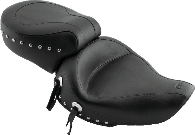 Mustang Motorcycle Mustang 91-05 Harley Dyna Wide Touring 1PC Seat w/Studs - Black 75109 75109 Photo - Primary