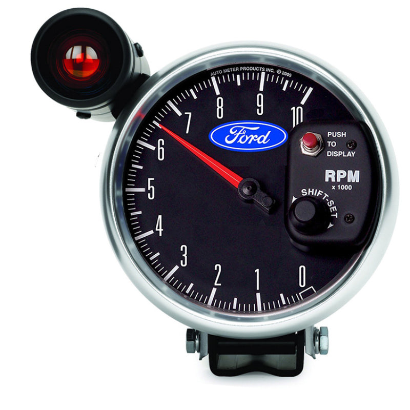 Autometer Ford 5in. 10K RPM Pedestal w/ Ext. Shift-Lite Tachometer Gauge 880827 880827 Photo - Primary