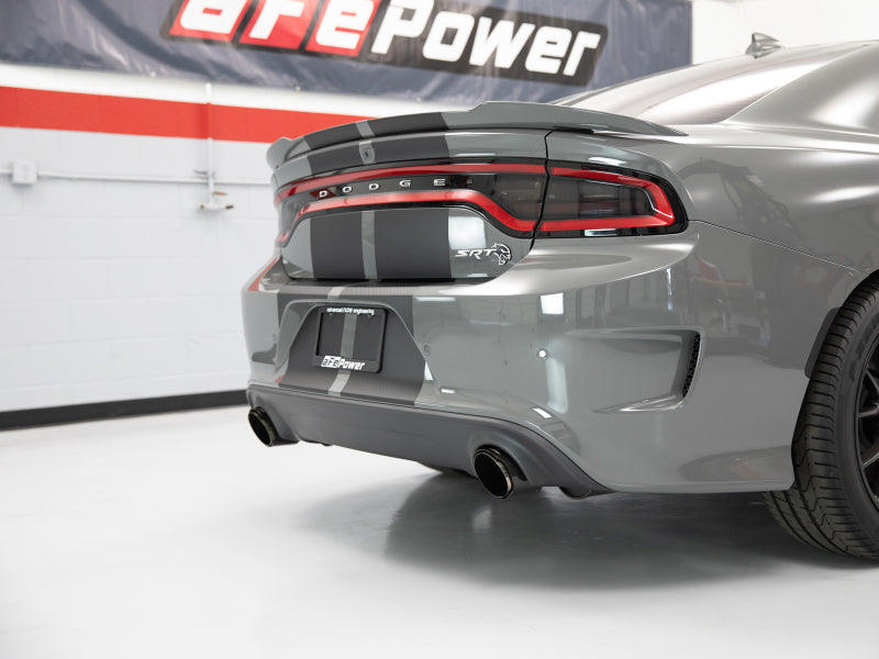 aFe MACH Force-XP 4-1/2in Carbon Fiber OE Replacement Exhaust Tips - 15-19 Dodge Charger/Hellcat 49C32068-C 49C32068-C Photo - Mounted