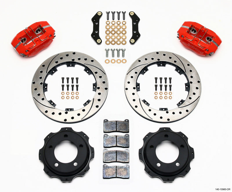 Wilwood Dynapro Rear Kit 12.19in Drill-Red Backdraft Cobra (BMW E36 Based) 140-10960-DR 140-10960-DR Photo - Primary