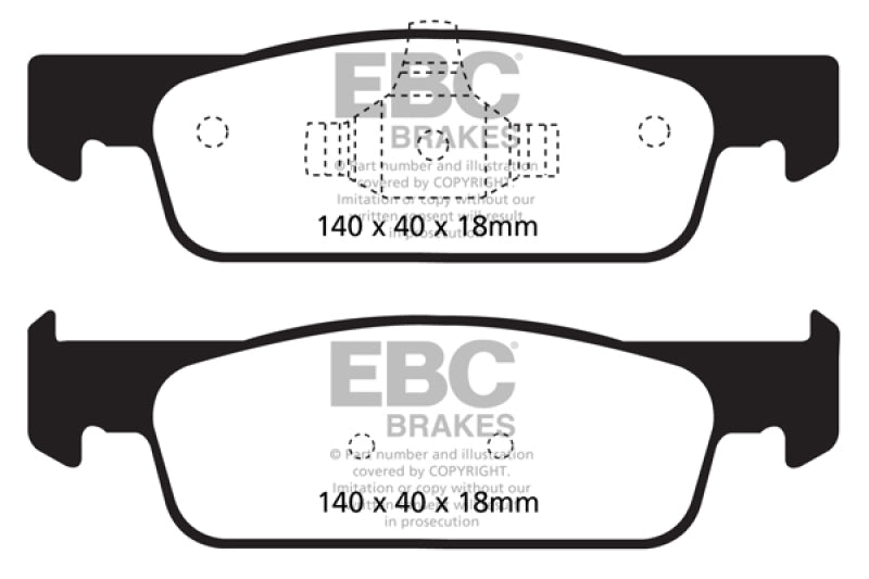 EBC 2016-2017 Smart Fortwo 0.9L Turbo Ultimax2 Front Brake Pads UD1830 UD1830 Photo - Primary