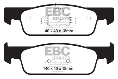EBC 2016-2017 Smart Fortwo 0.9L Turbo Ultimax2 Front Brake Pads UD1830 UD1830 Photo - Primary