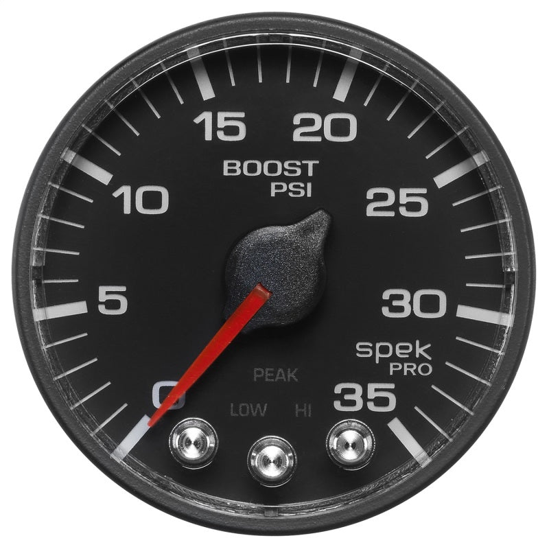 Autometer Spek-Pro Gauge Boost 2 1/16in 35psi Stepper Motor W/Peak & Warn Black/Black P303328 P303328 User 2