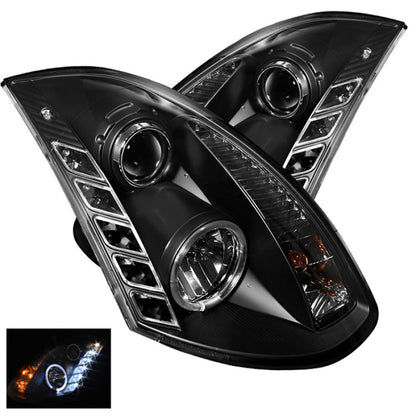 Spyder Infiniti G35 03-07 2DR Projector Halogen - LED Halo DRL Blk High H4 PRO-YD-IG35032D-DRL-BK 5011060 5011060 Photo - Primary