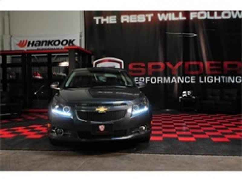 Spyder Chevy Cruze 11-14 Projector Headlights LED Halo -DRL Blk High H1 Low H7 PRO-YD-CCRZ11-DRL-BK 5037916 5037916 Photo - Mounted
