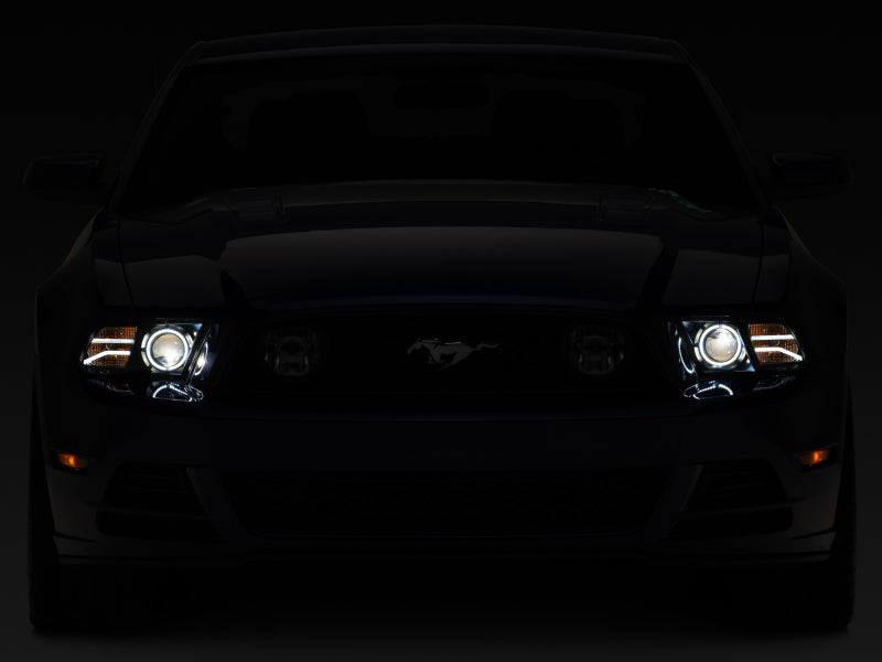Raxiom 13-14 Ford Mustang LED Halo Projector Headlights- Black Housing (Clear Lens) 408997 408997 Photo - Close Up
