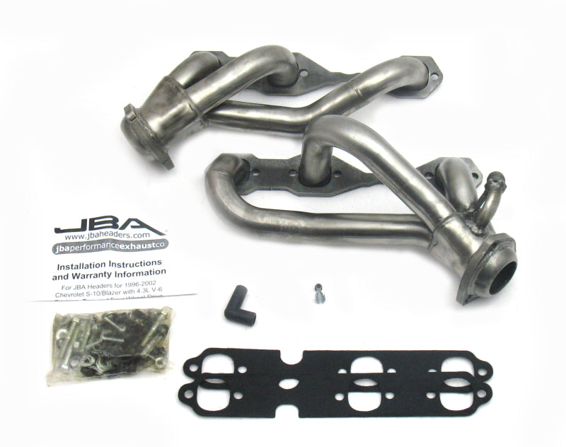JBA 96-01 GM S Truck 4.3L V6 w/o A.I.R. Injection 1-1/2in Primary Raw 409SS Cat4Ward Header 1842S-3 1842S-3 Photo - Primary