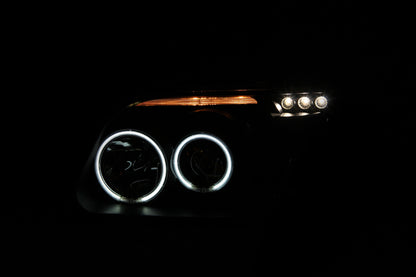 Anzo 1995-2001 Ford Explorer Projector Headlights w/ Halo Black 1 pc 111132 Photo - Mounted