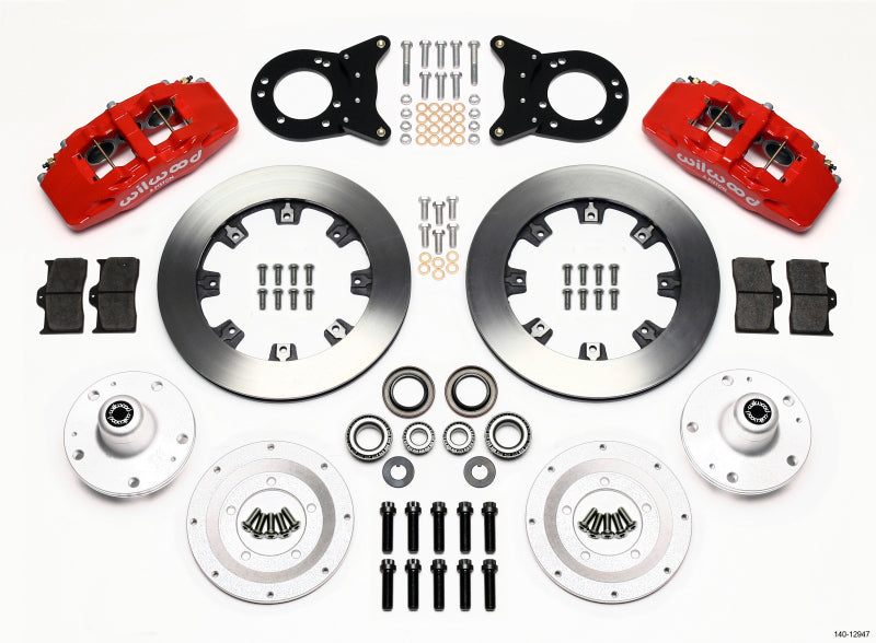 Wilwood Dynapro 6 Front Hub Kit 12.19in Red 1965-1969 Mustang Disc & Drum Spindle 140-12947-R 140-12947-R Photo - Primary