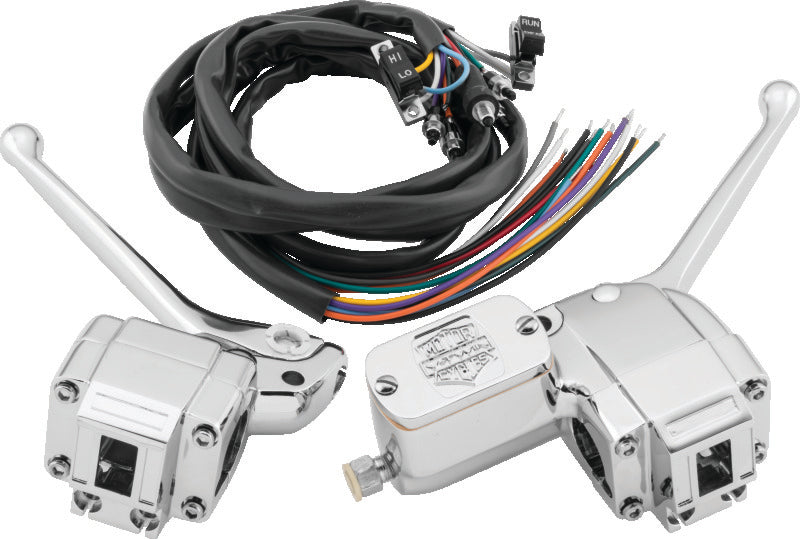Bikers Choice 73-81 Big Twin & XL Chrome Handlebar Control Kit W/Black Switches 488814 488814 Photo - Primary