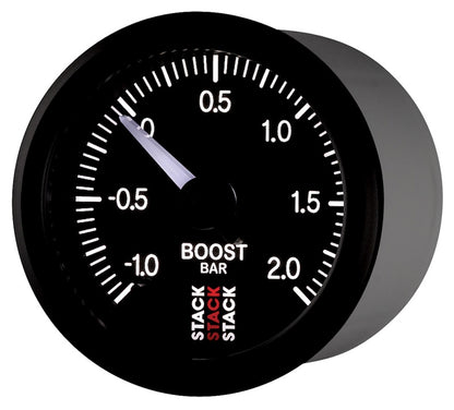 Autometer Stack 52mm -1 to +2 Bar (Incl T-Fitting) Pro Stepper Motor Boost Pressure Gauge - Black ST3311 ST3311 User 3
