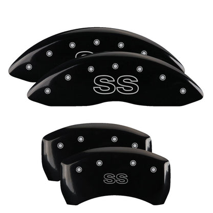MGP 4 Caliper Covers Engraved Front & Rear Classic/SS Black finish silver ch 14027SSSCBK 14027SSSCBK Photo - Primary