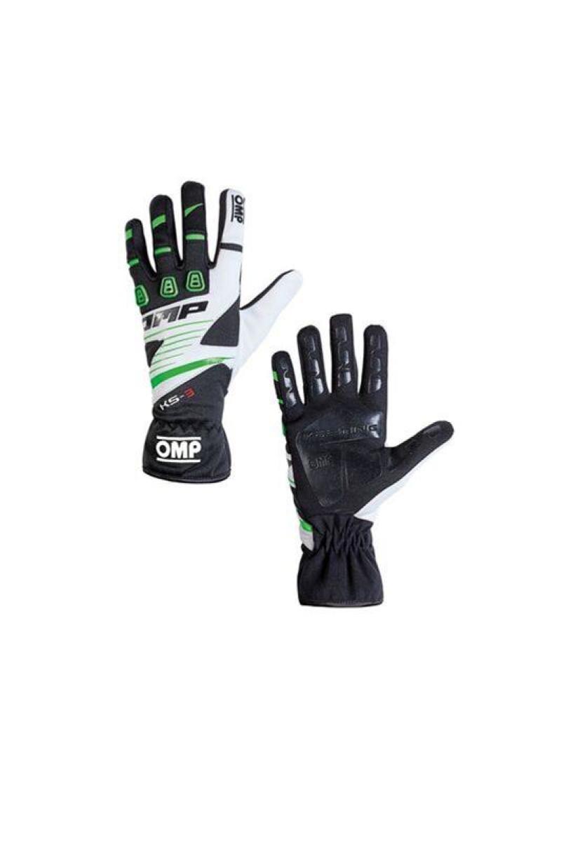 OMP KS-3 Gloves Black/W/Green - Size M KB0-2743-B01-270-M KB0-2743-B01-270-M Photo - Primary