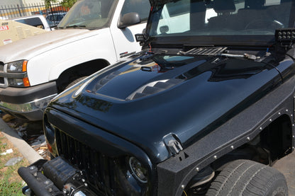 DV8 Offroad 07-18 Jeep Wrangler JK Rubicon 10th Anniversary Replica Hood HDMB07-TA HDMB07-TA Photo - Mounted