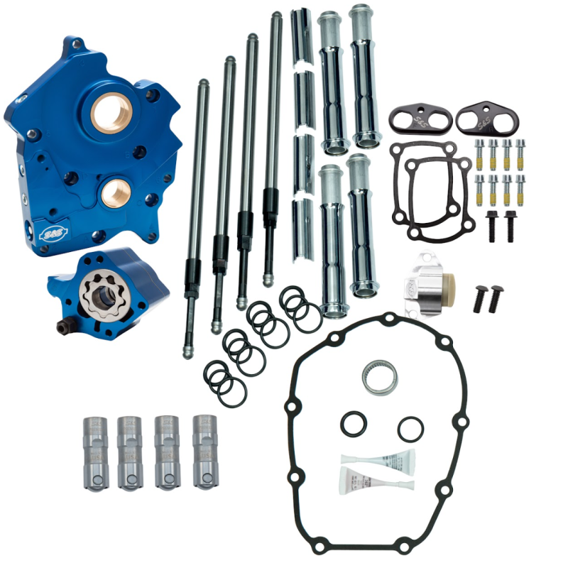 S&S Cycle 2017+ M8 Water Cooled Model Cam Chest Kit w/o Cam - Chrome Pushrod Tubes & Chain Tensioner 310-1265 310-1265 User 1