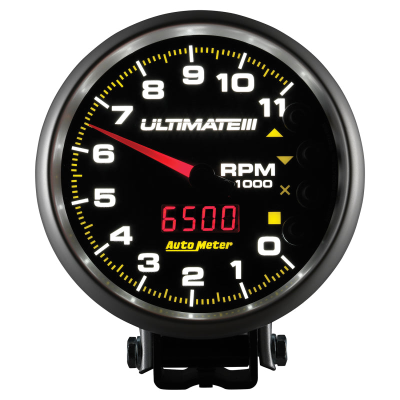 AutoMeter Gauge Tach 5in. 11K RPM Pedestal Datalogging Ultimate IIi Playback Black 6888 6888 User 4