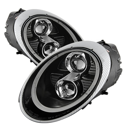 Spyder Porsche 911 997 2005-2009 Projector Headlights Halogen Model DRL LED Blk PRO-YD-P99705-DRL-BK 5080134 5080134 Photo - Primary
