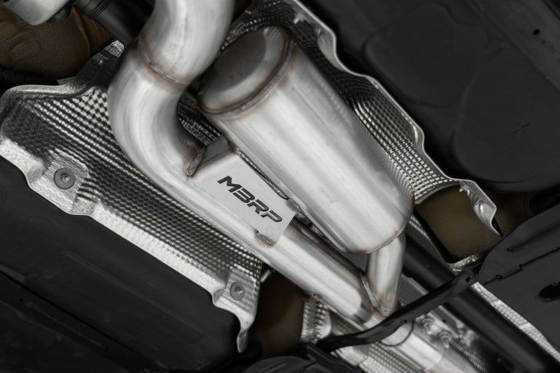 MBRP 2022 Volkswagon Golf R MK8 3in Cat-Back Quad Split Rear Valve Delete Exhaust S4612304 S4612304 Photo - Close Up