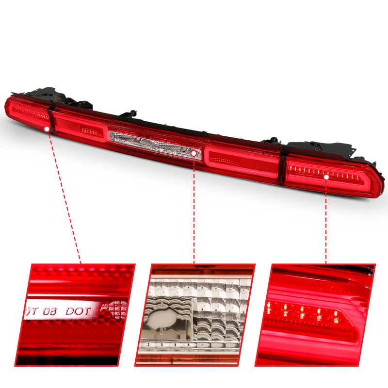 ANZO 08-10 Dodge Challenger LED Taillights - Red/Clear w/Sequential Turn Signal 321348 321348 Photo - Close Up