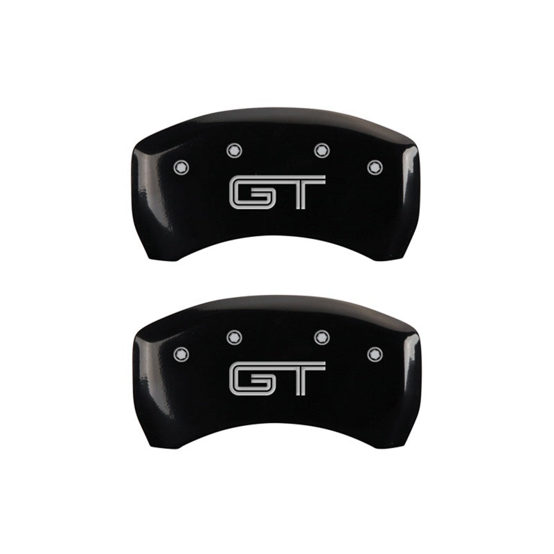 MGP Rear set 2 Caliper Covers Engraved Rear GT Black finish silver ch 10010RMGTBK 10010RMGTBK Photo - Primary