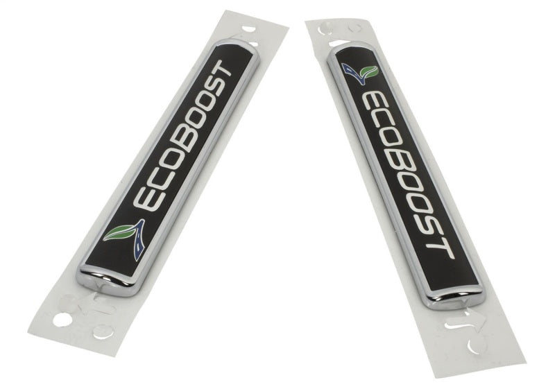 Ford Racing Black/Silver EcoBoost Emblem 3-1/2in x 9/16in - Set of 2 M-1447-EBBLK M-1447-EBBLK Photo - Unmounted