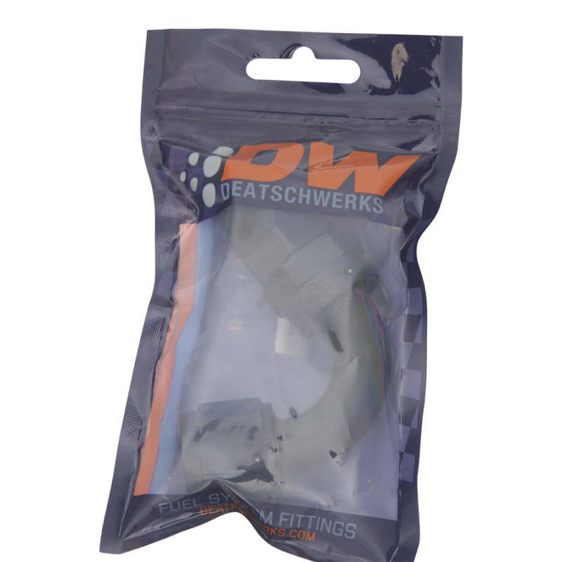 DeatschWerks 10AN Female Flare Swivel 120-Degree Hose End PTFE - Anodized Matte Black 6-02-0878-B 6-02-0878-B Photo - lifestyle view