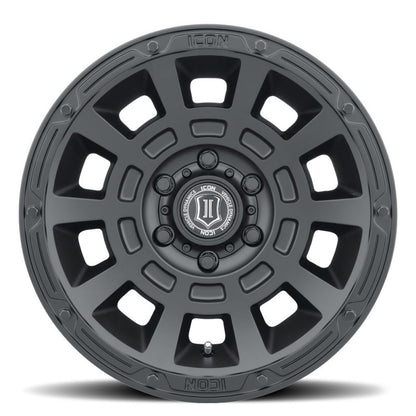 ICON Thrust 17x8.5 6x135 6mm Offset 5in BS Satin Black Wheel 2817856350SB 2817856350SB Photo - Close Up