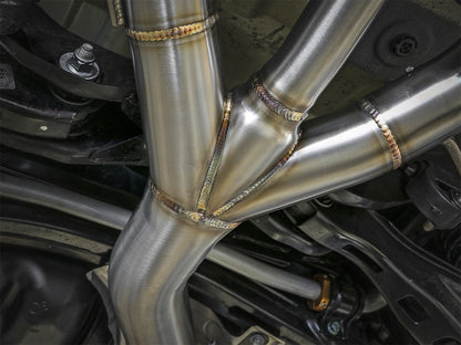 aFe Takeda 3in 304 Stainless Steel Cat-Back Exhaust System w/ Carbon Fiber 49-36616-C Photo - Mounted