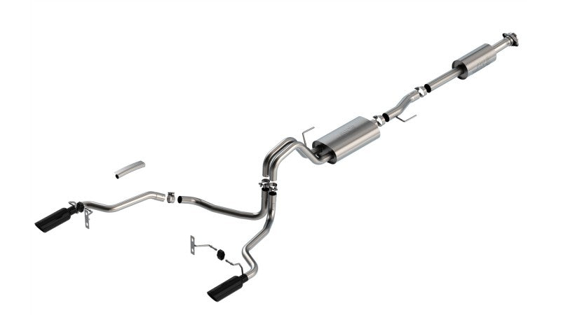 Borla F-150 2021 2.7L/3.5L 4dr CC SB EC STB Lar/KingR/Plnm/LTD 3/2.25 SRE CB Touring BLK CHR Tips 140862BC 140862BC User 1