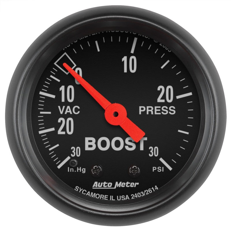 Autometer Gauge Vac/Boost, 2 1/16", 30Inhg-30Psi, Mchanical, Z-Series 2614 Photo - Primary