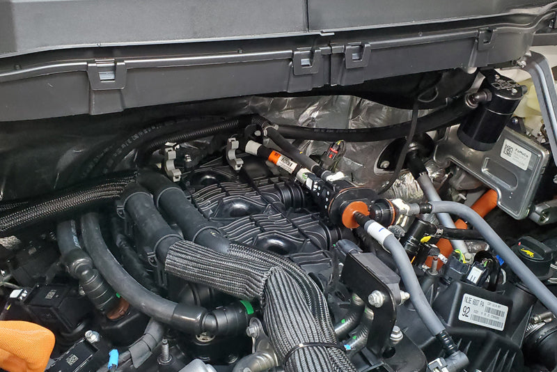 J&L 2021-2023 Ford F-150 3.5L Passenger Side Oil Separator 3.0 - Black Anodized 3028P-B 3028P-B Photo - Mounted