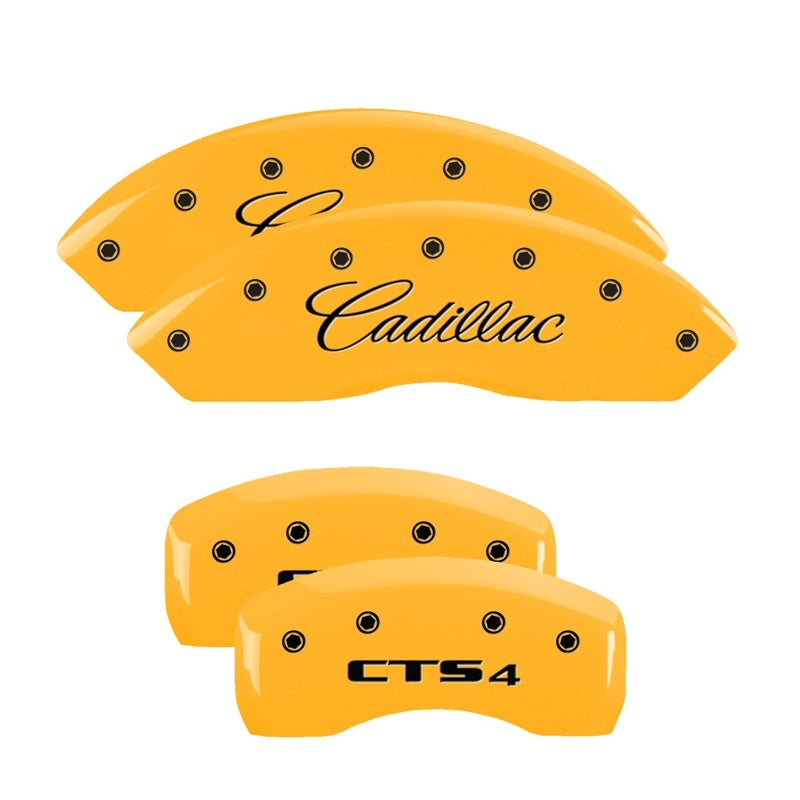 MGP 4 Caliper Covers Engraved Front Cadillac Rear CTS4 Yellow Finish Black Char 2005 Cadillac CTS 35010SCT4YL 35010SCT4YL Photo - Primary