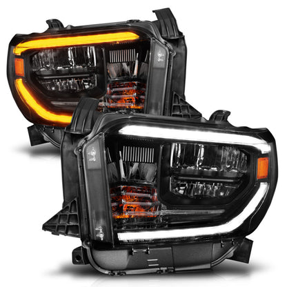 ANZO 2014-2017 Toyota Tundra LED Crystal Headlights w/ Switchback Black Housing w/ DRL 111531 111531 Photo - Unmounted