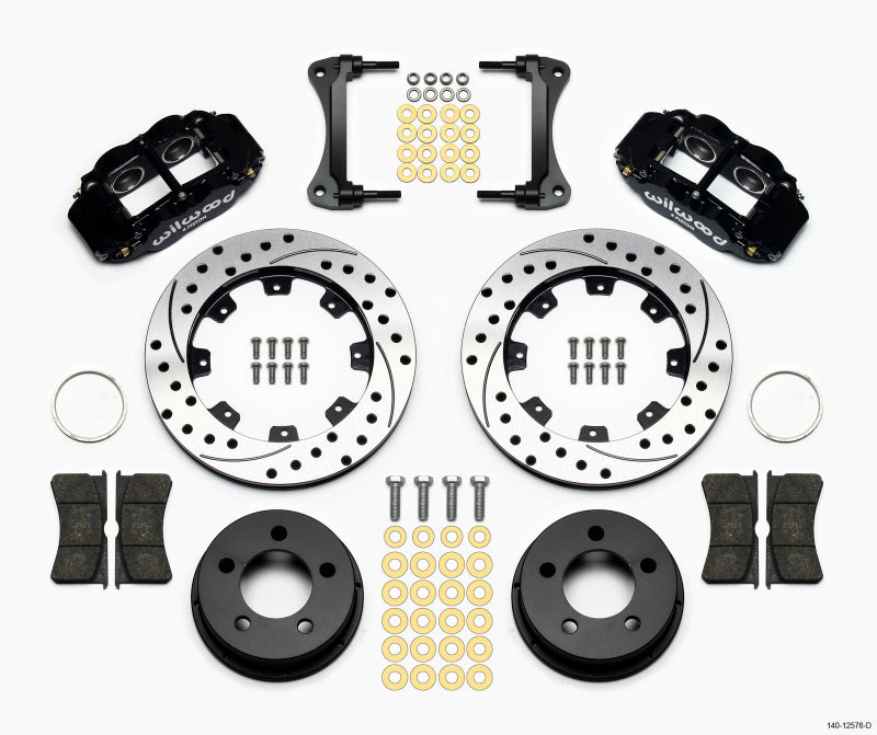 Wilwood Narrow Superlite 4R Front Kit 12.19in Drilled 87-89 Jeep YJ 140-12576-D 140-12576-D Photo - Primary