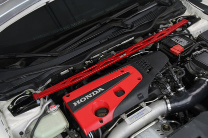 HPS Performance Front Strut Bar 2017-2025 Honda Civic Type R, Red 42-113R