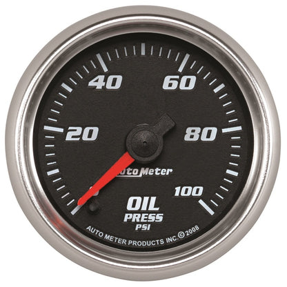 Autometer Pro-Cycle Gauge Oil Pressure 2 1/16in 100psi Digital Stepper Motor Black 19652 19652 Photo - Primary