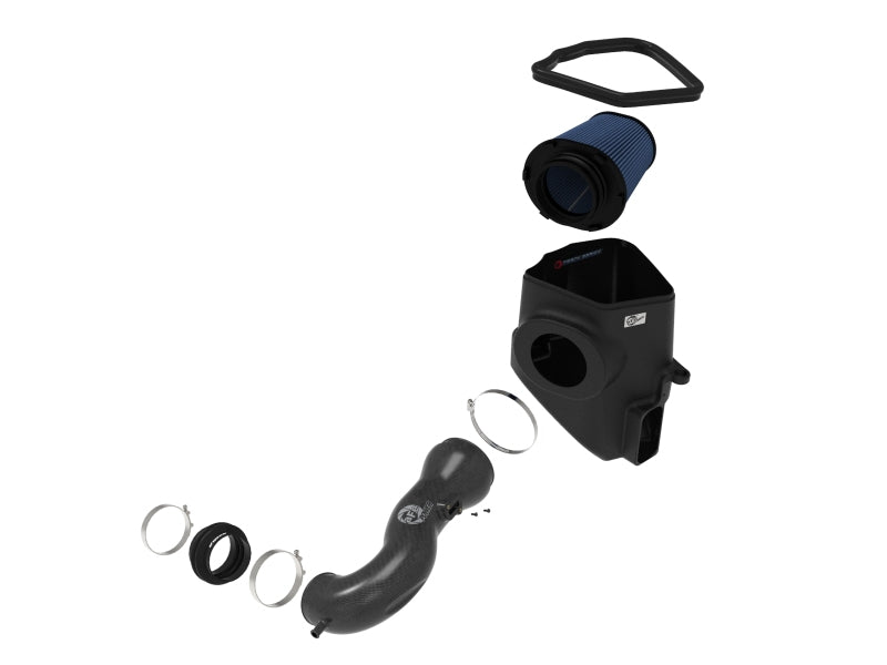 aFe 19-20 GM Trucks 5.3L/6.2L Track Series Carbon Fiber Cold Air Intake System With Pro 5R Filters 57-10015R 57-10015R Photo - Unmounted