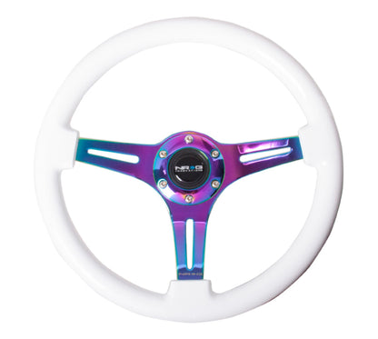 NRG Classic Wood Grain Wheel - 350mm 3 Neochromw Spokes-White Paint Grip ST-015MC-WT Photo - Primary