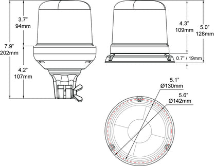 Hella StrobeType Beacon 2Rl H27112001 H27112001 Technical Drawing