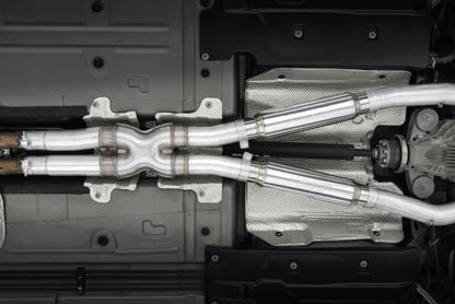 MBRP 15-16 Dodge Challenger RT 5.7L Aluminized Steel 3in Dual Rear Cat-back Quad Tips - Street S7115AL S7115AL Photo - Mounted