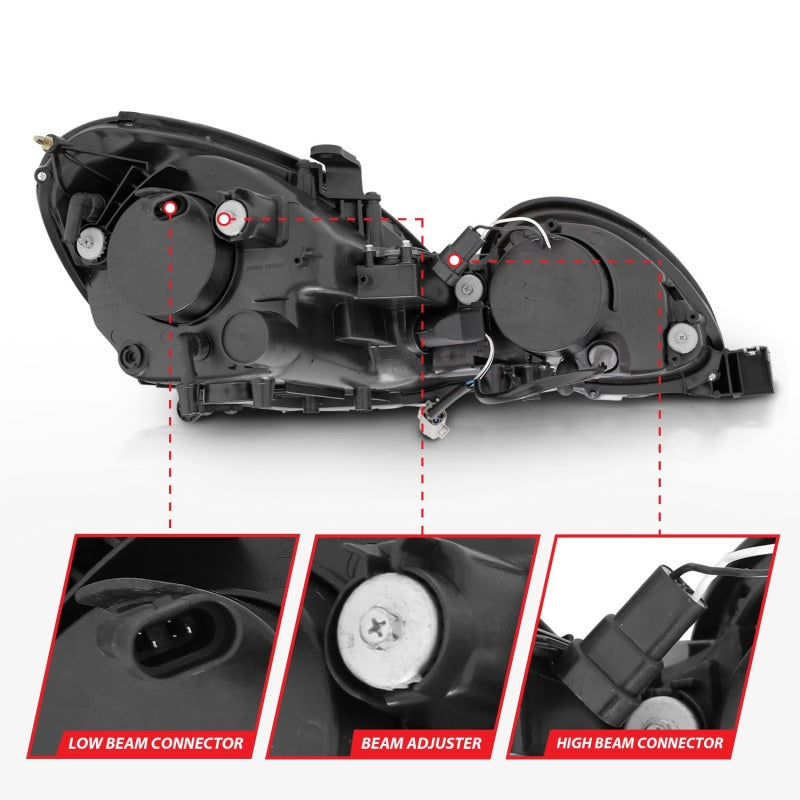 Anzo 1998-2005 Lexus Gs300 Projector Headlights w/ Halo Black 121144 Photo - Unmounted