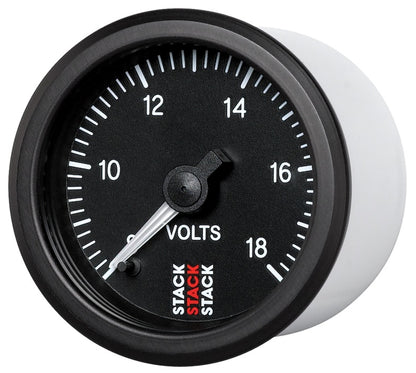 Autometer Stack 52mm 8-18V Pro Stepper Motor Battery Voltage Gauge - Black ST3316 ST3316 User 2