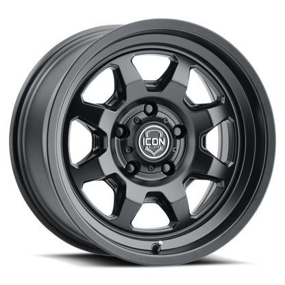 ICON Nuevo 17 X 8.5 5 X 5 6mm Offset 4.5in BS Satin Black 8117857345SB 8117857345SB Photo - Primary