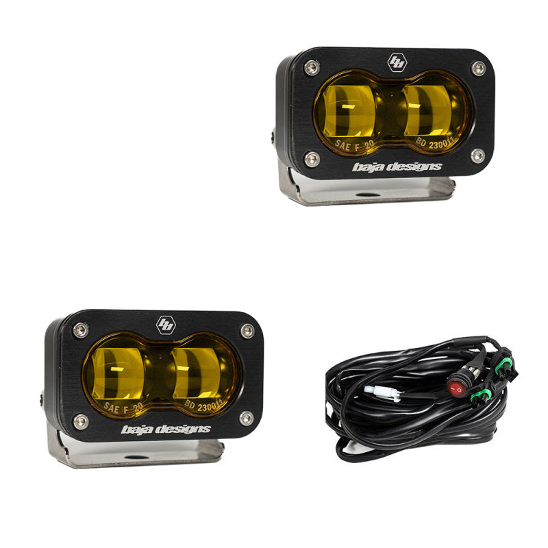 Baja Designs Universal S2 SAE Spot LED (Pair) - Amber 237811