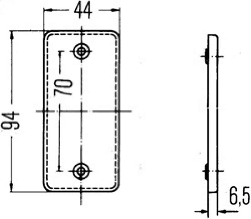 Hella Reflex Reflector Yellow 8Ra 003326011 003326011 Technical Drawing